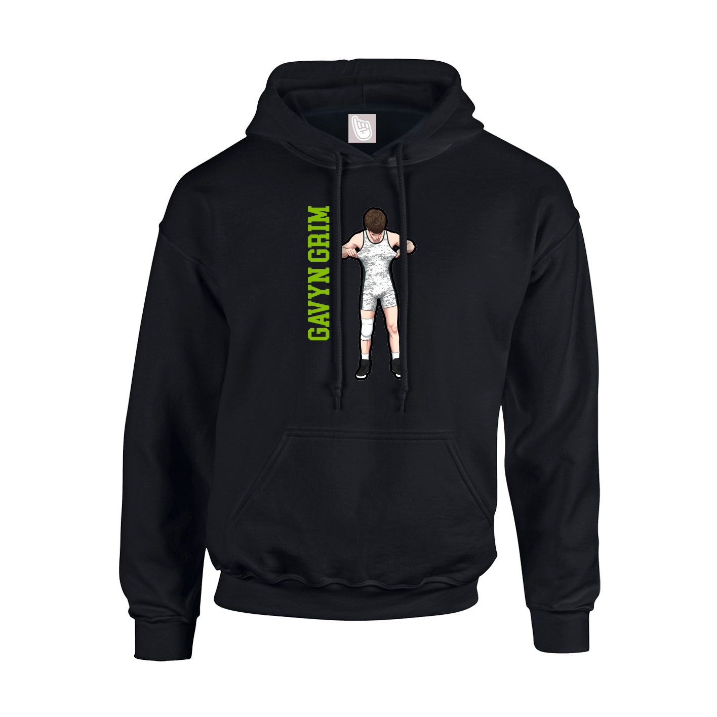 Youth Hoodie — Name Vertical in Black