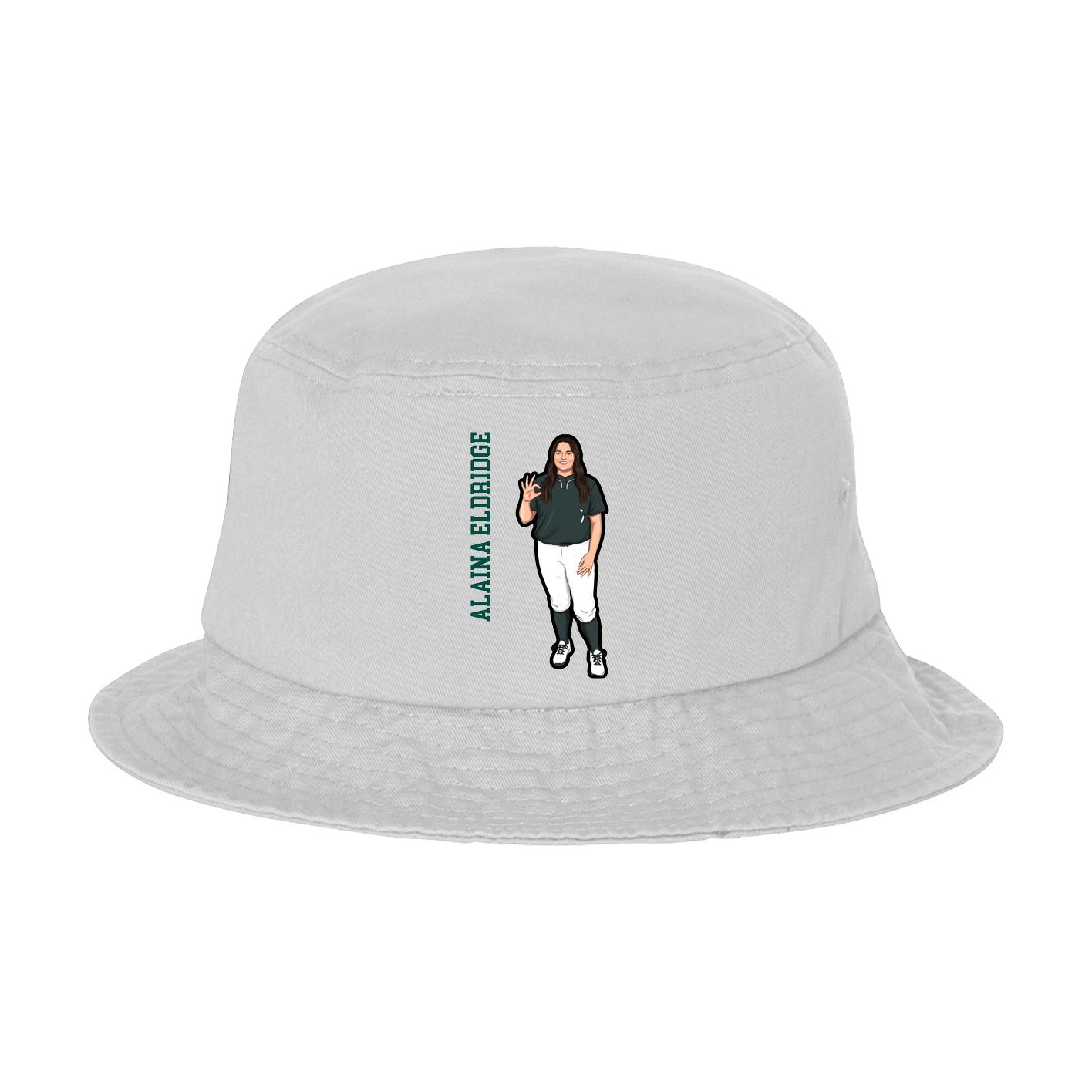 Bucket Cap — Name Vertical in White