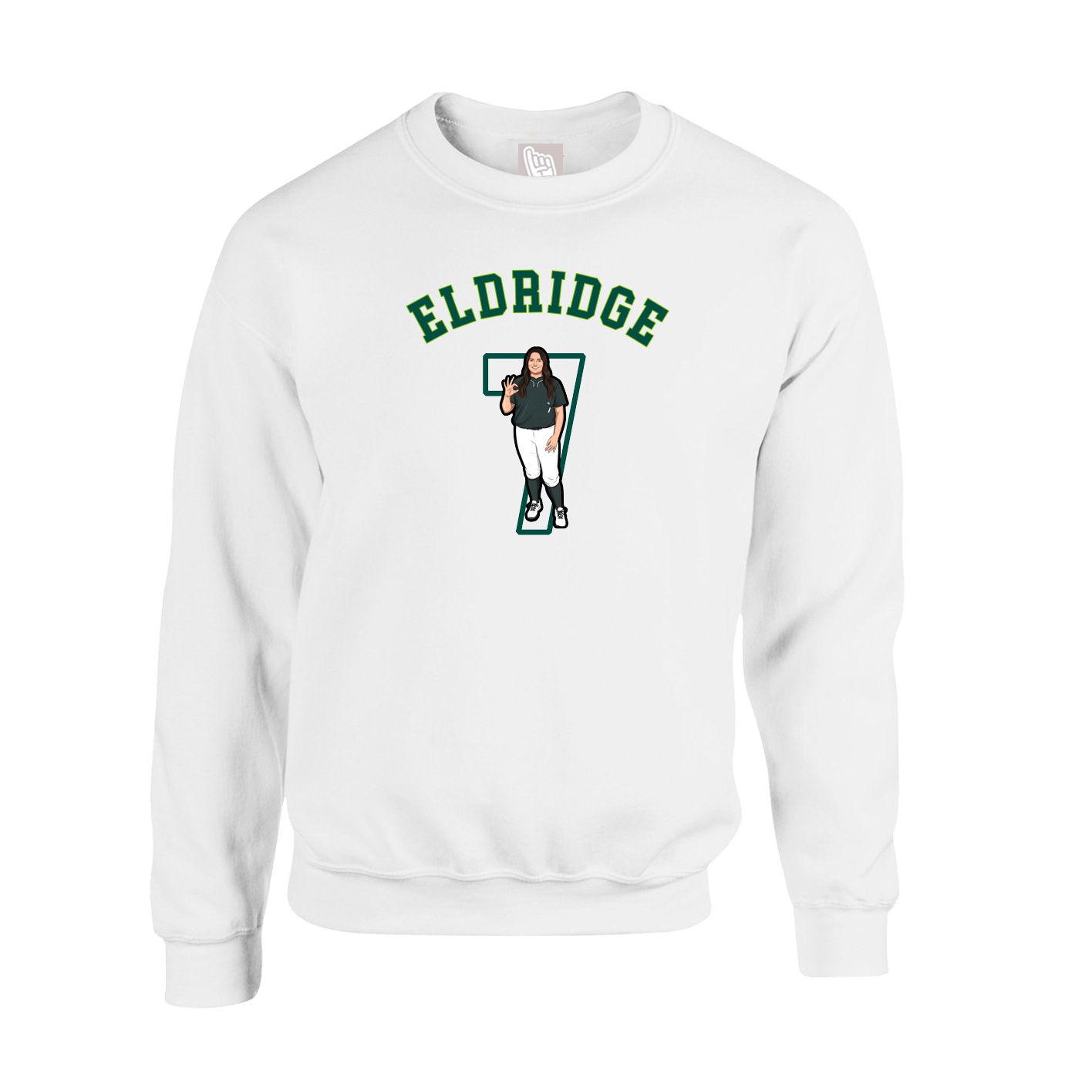 Fleece Crew — Shirsey Arch in White