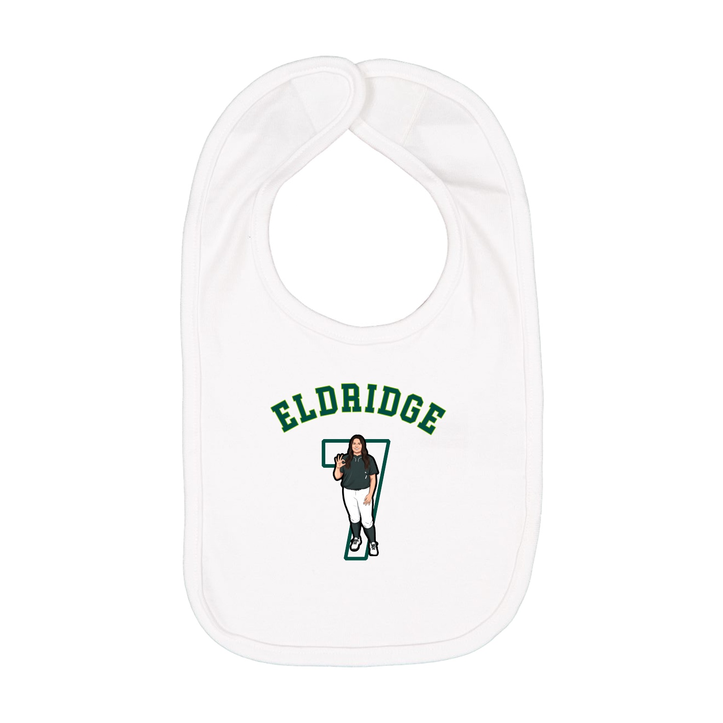 Infant Bib — Shirsey Arch in White