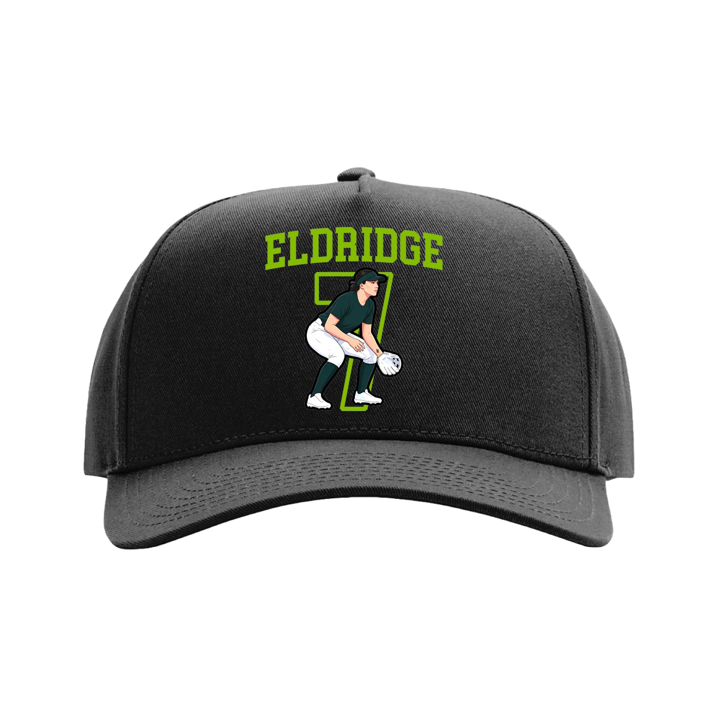 Full Fabric Five-Panel Champ Cap — Shirsey in Black