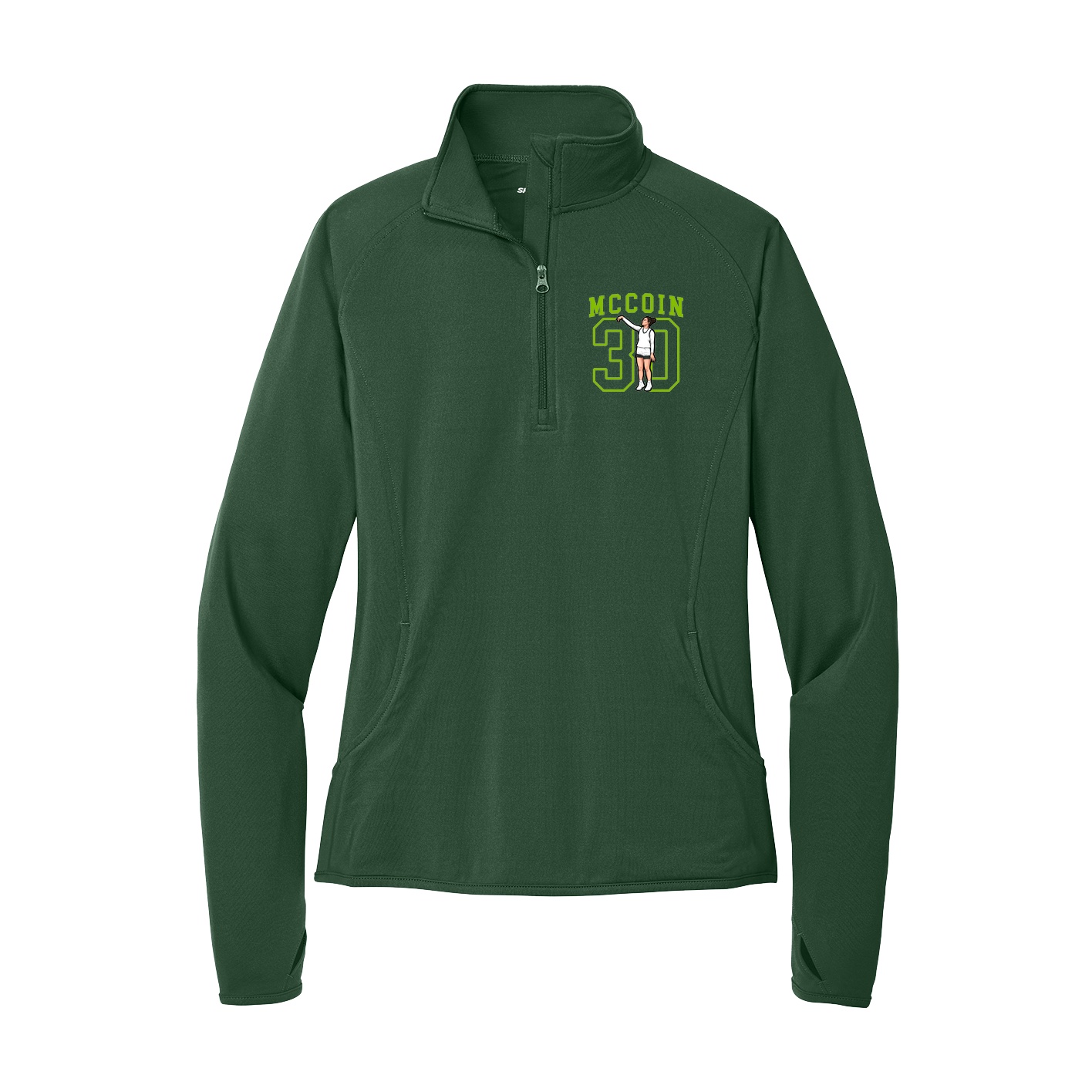 Women's Q-Zip Pullover — Shirsey in Green