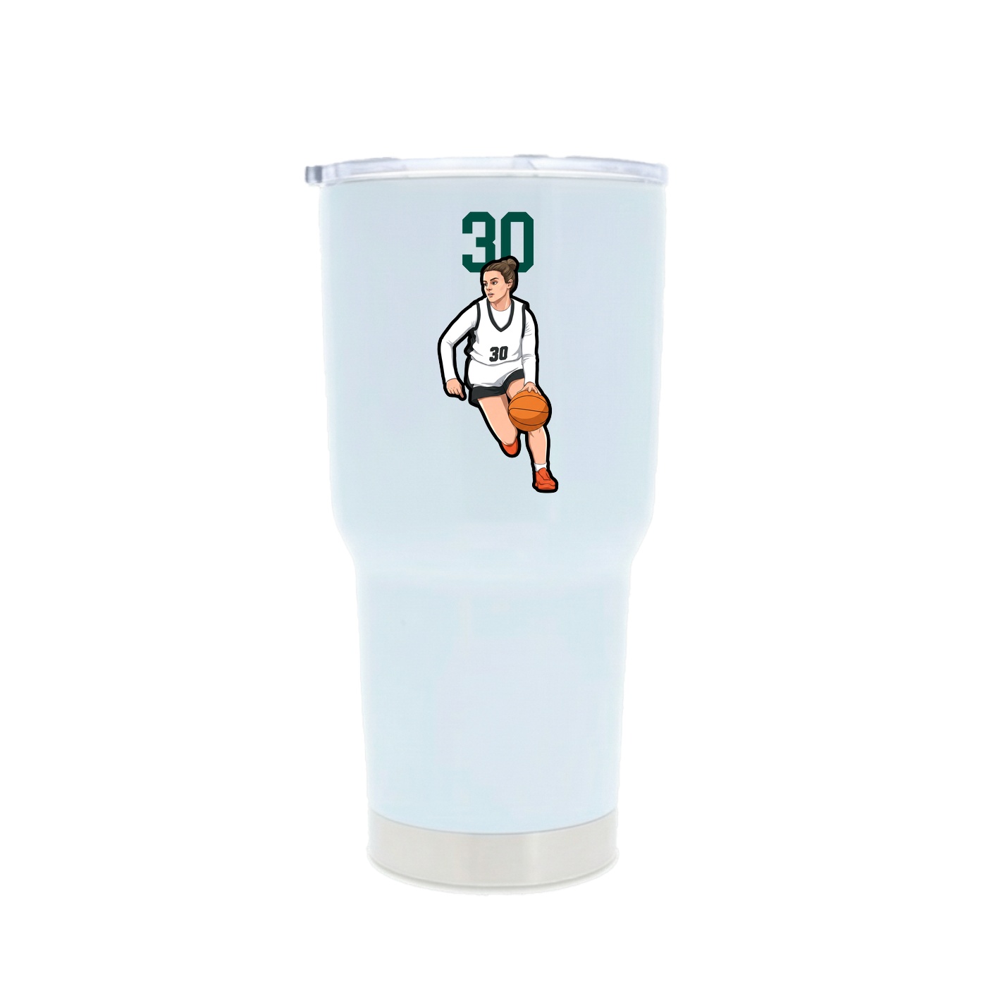30oz Stainless Steel Tumbler — Number Top in White