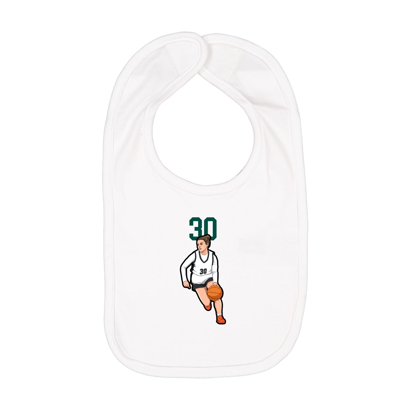 Infant Bib — Number Top in White
