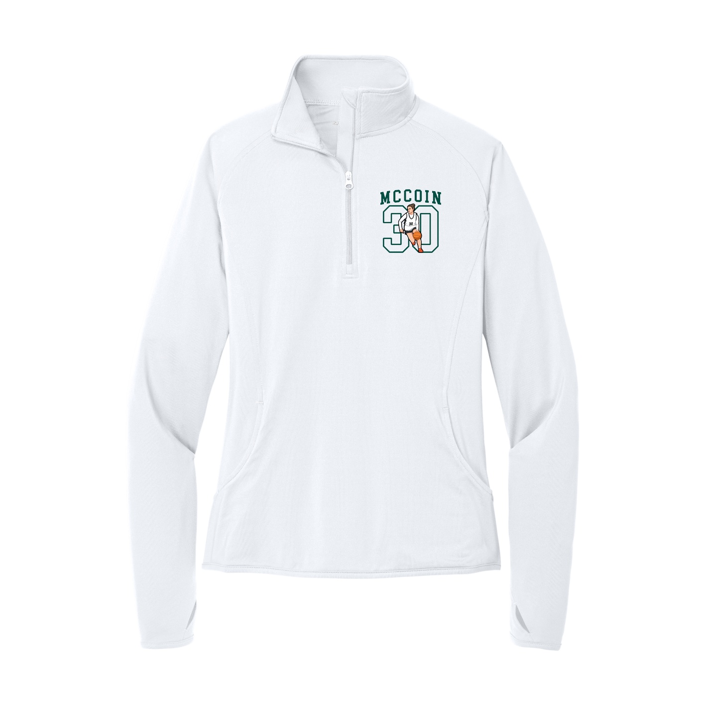 Women's Q-Zip Pullover — Shirsey in White
