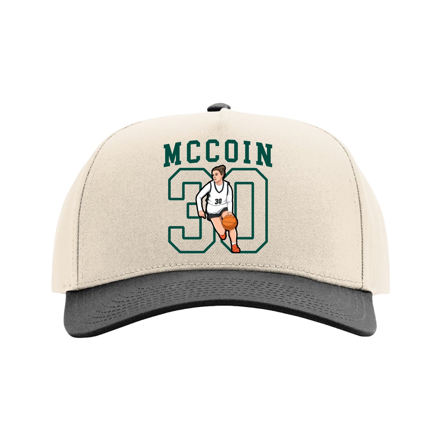 Full Fabric Five-Panel Champ Cap — Shirsey in Cream/Black