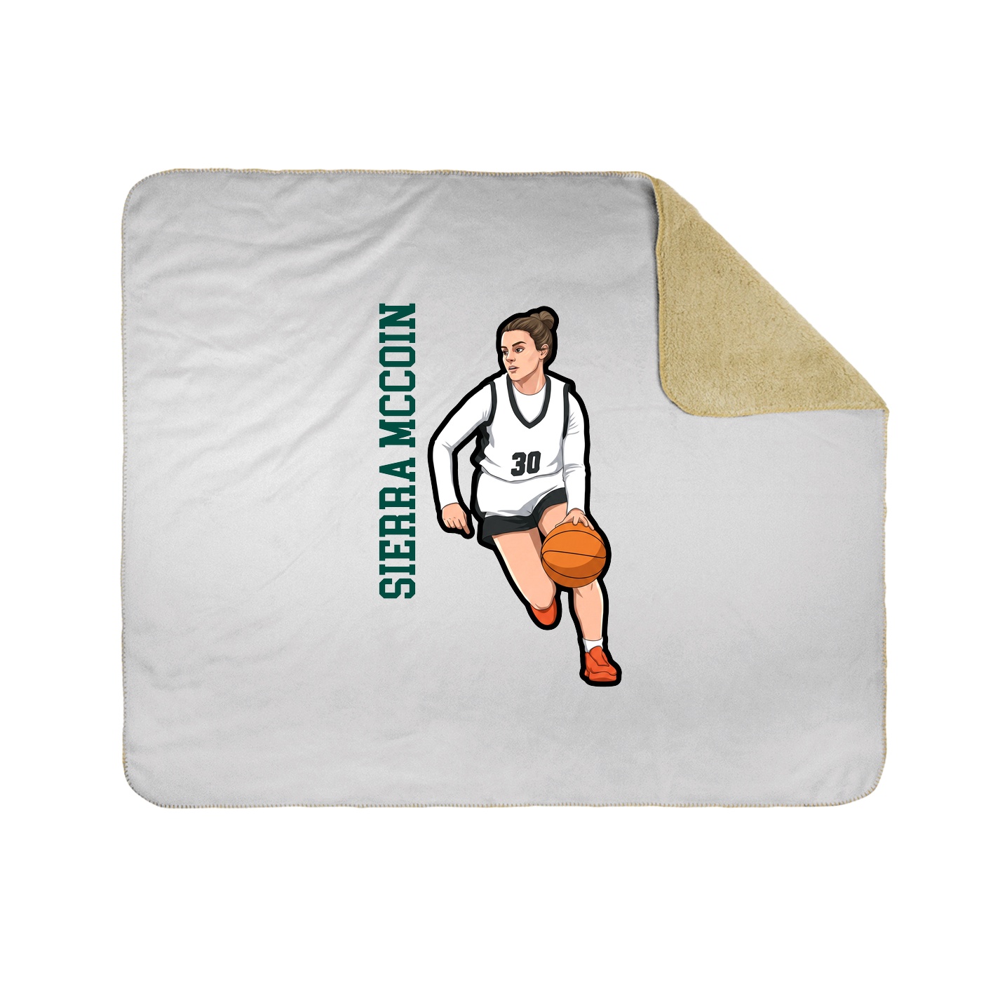 Throw Blanket — Name Vertical in White
