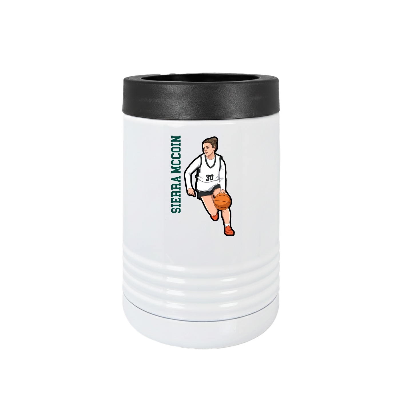 Beverage Holder — Name Vertical in White