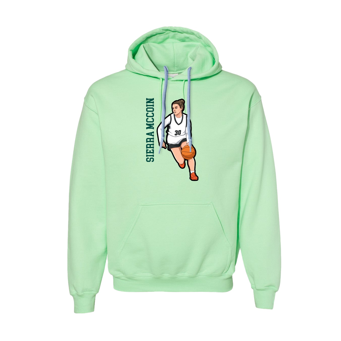 Hoodie — Name Vertical in Green