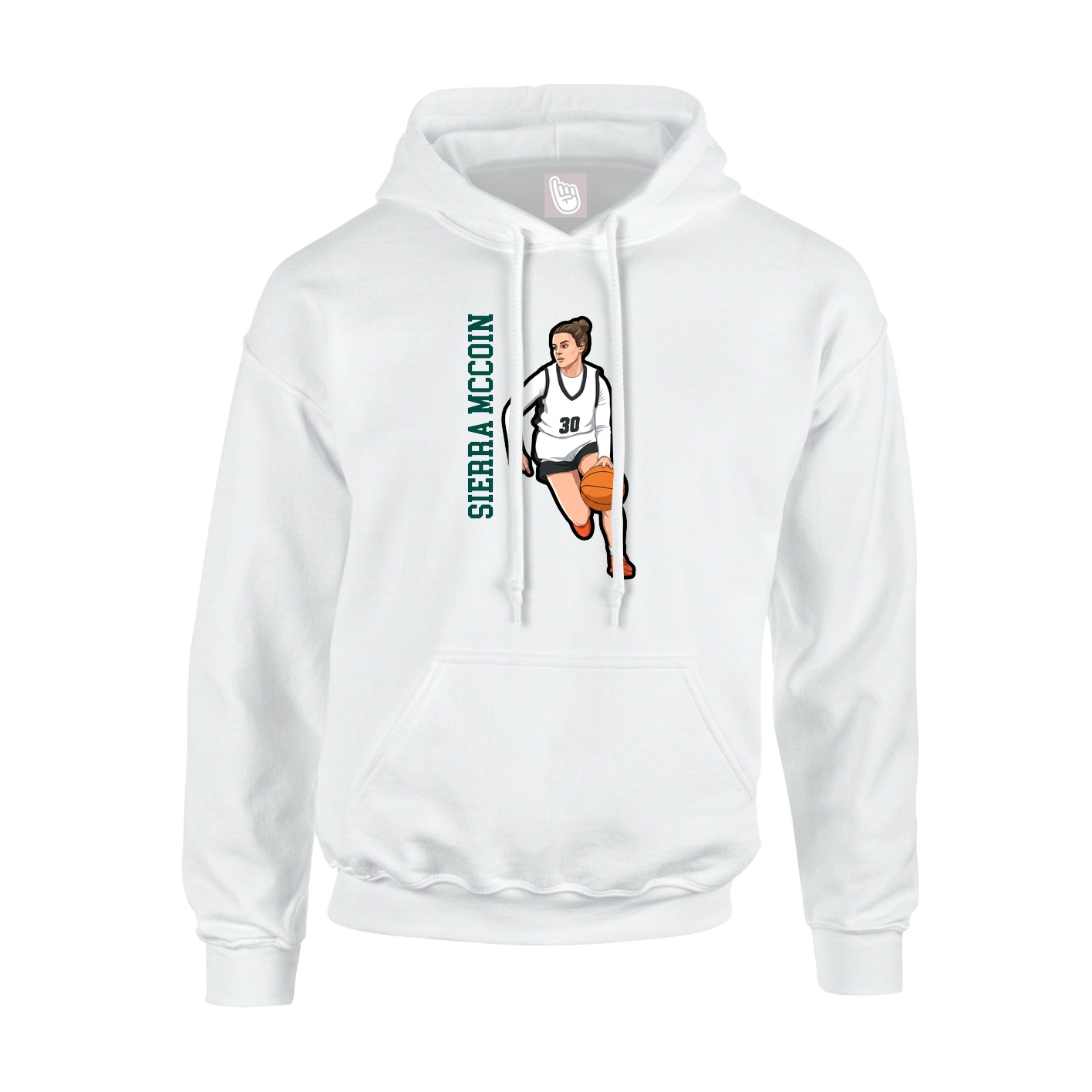 Hoodie — Name Vertical in White