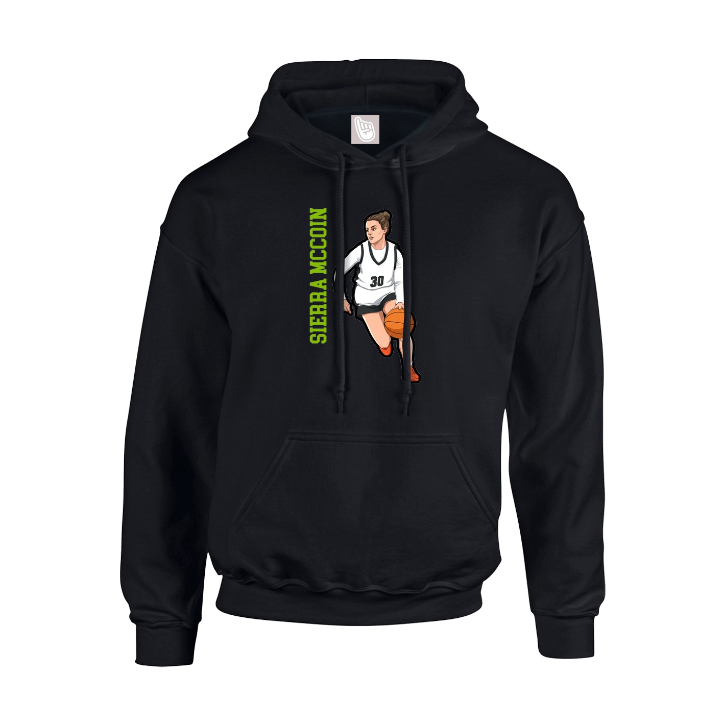 Youth Hoodie — Name Vertical in Black