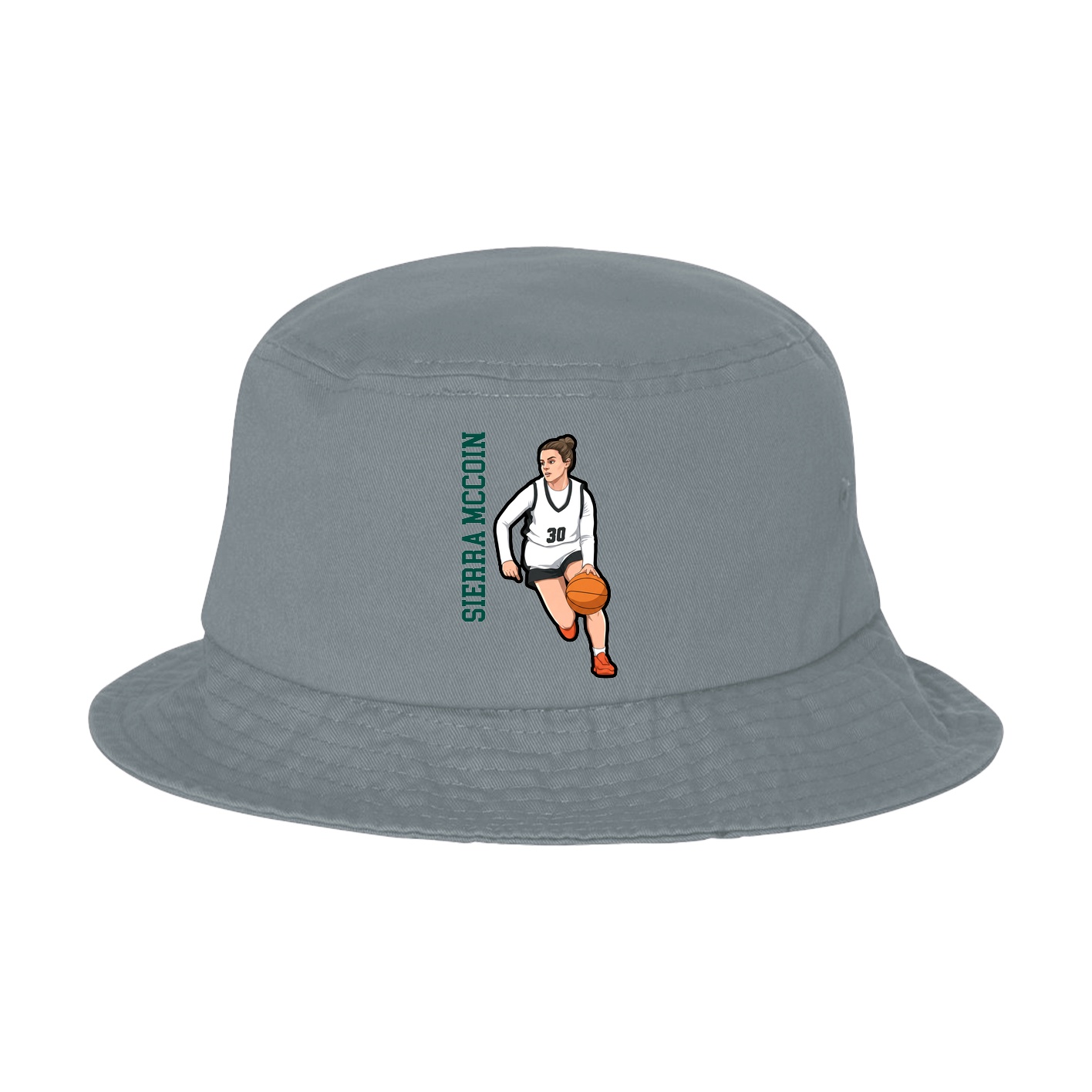 Bucket Cap — Name Vertical in Grey