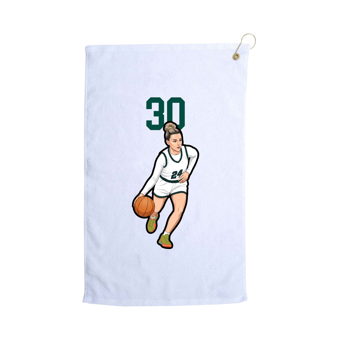 Golf Towel — Number Top in White