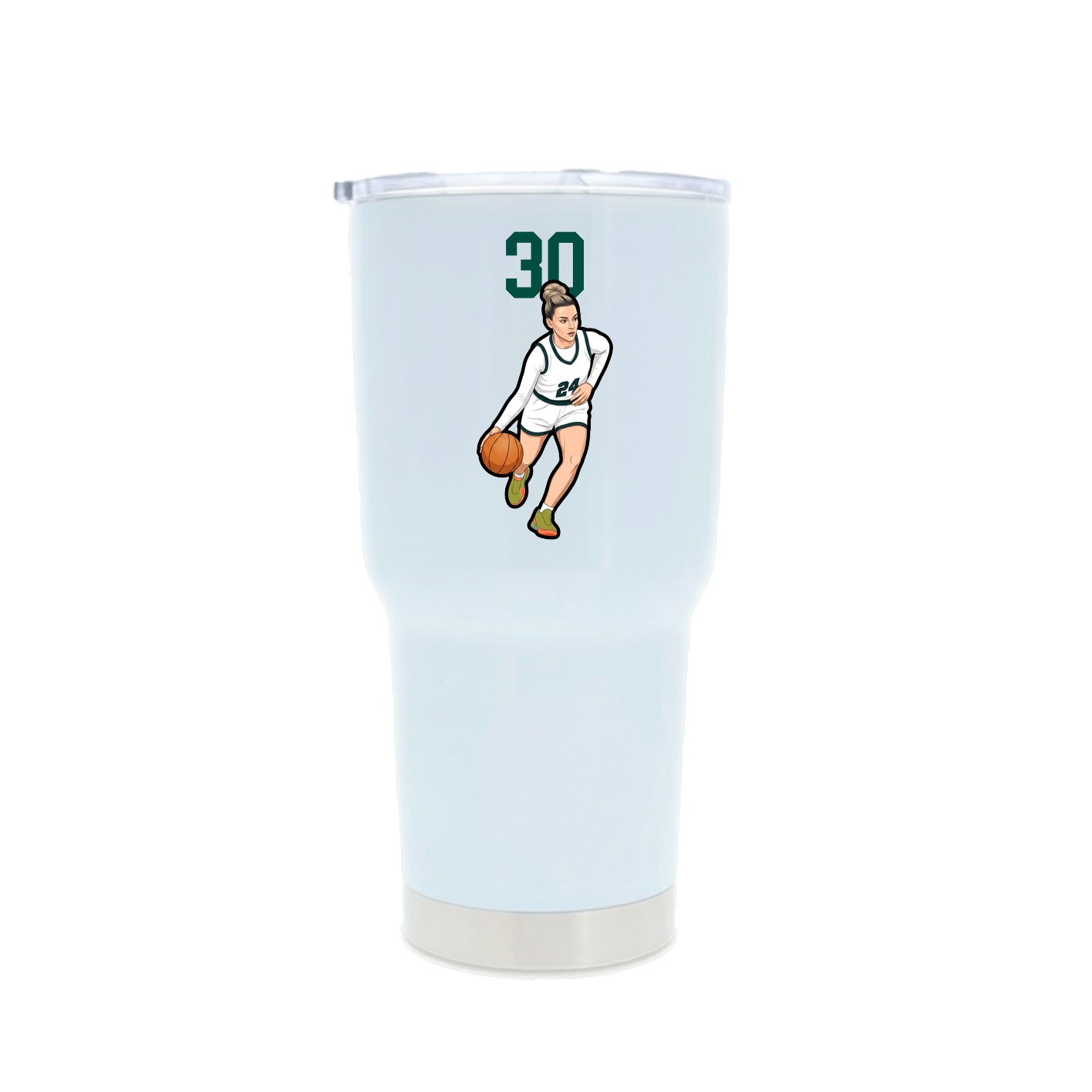 30oz Stainless Steel Tumbler — Number Top in White