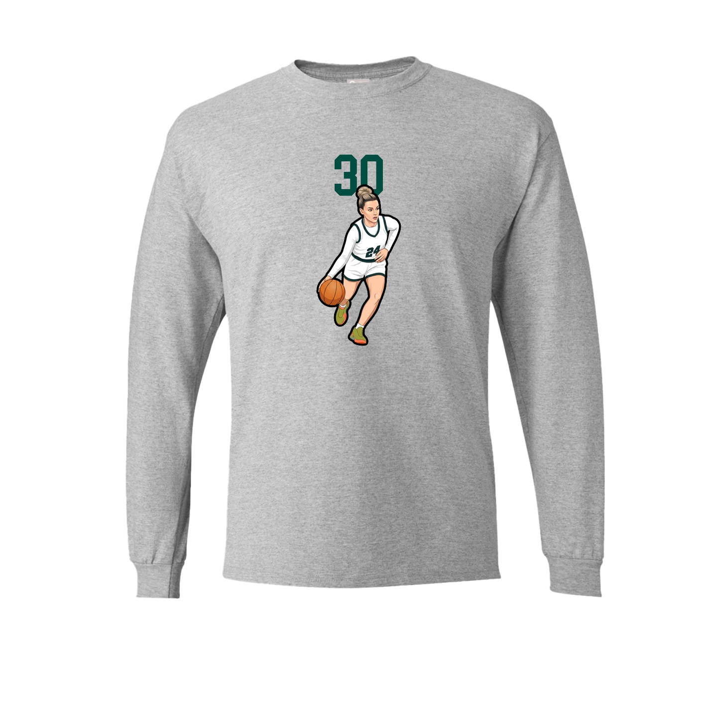 Long Sleeve Tee — Number Top in Grey