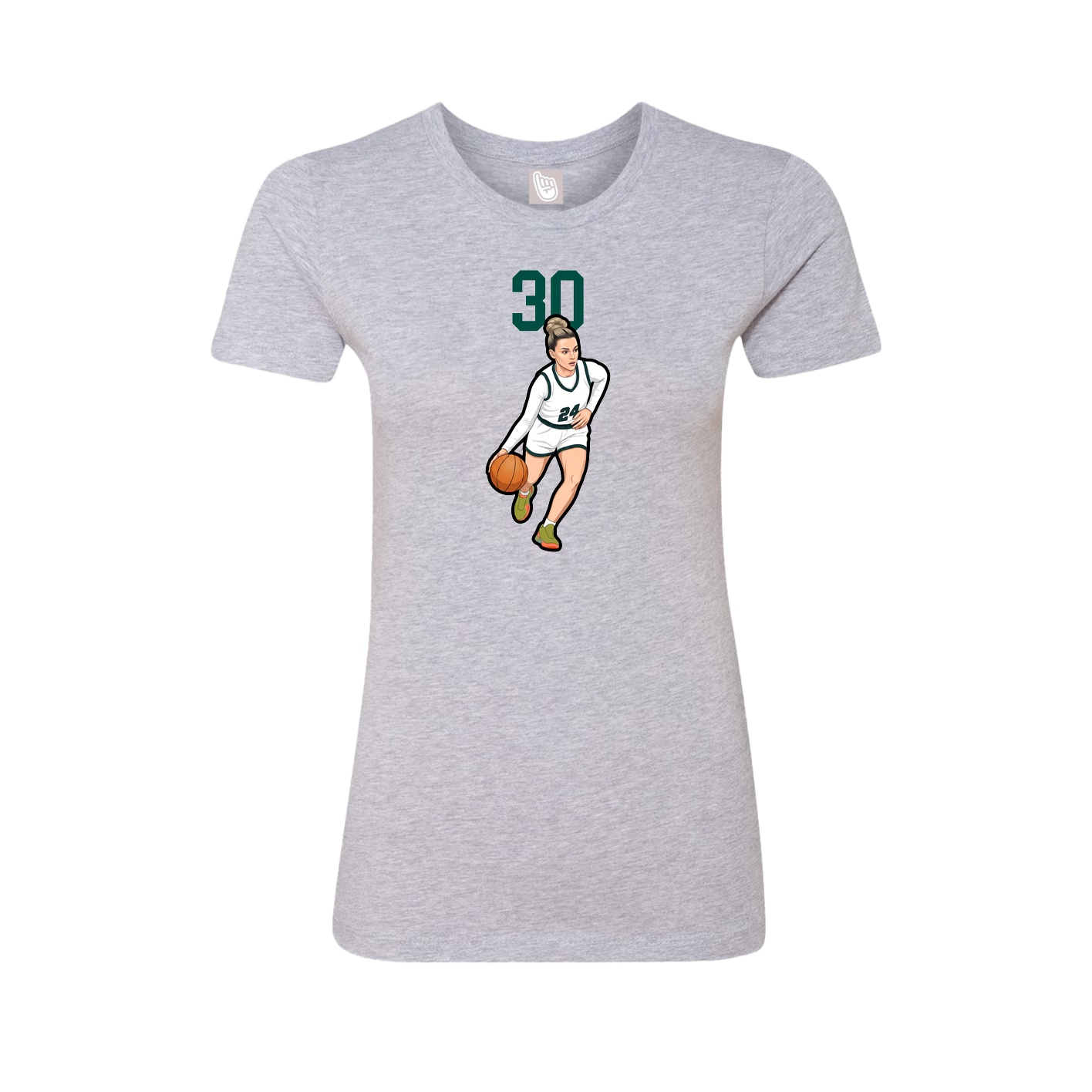 Womens Tee — Number Top in Grey