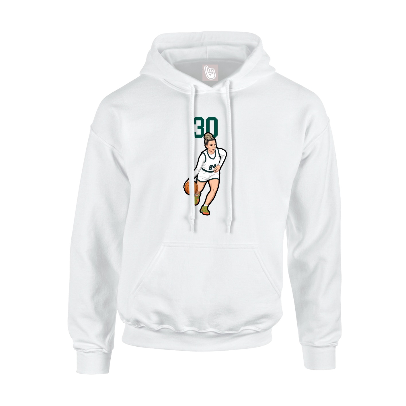 Hoodie — Number Top in White