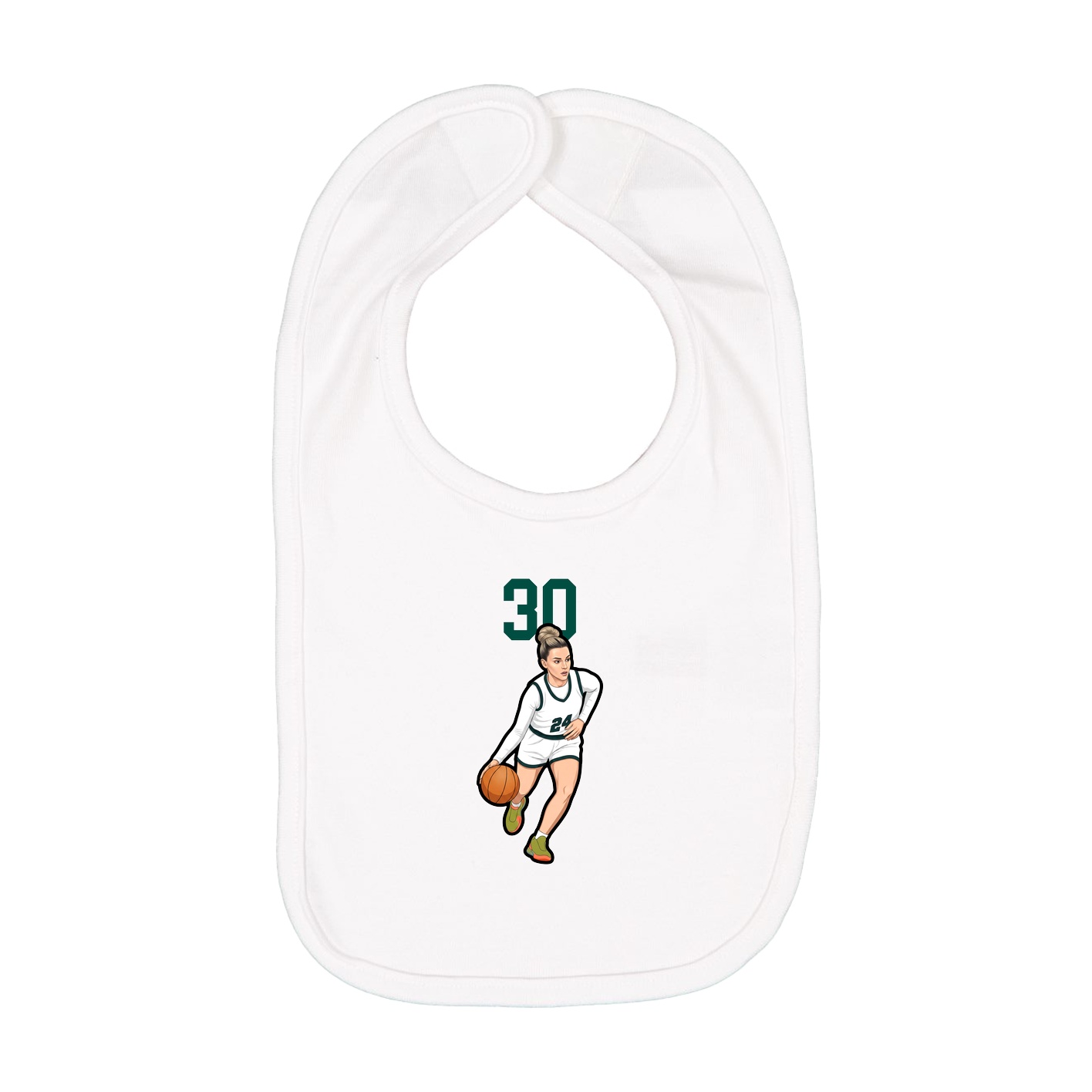 Infant Bib — Number Top in White