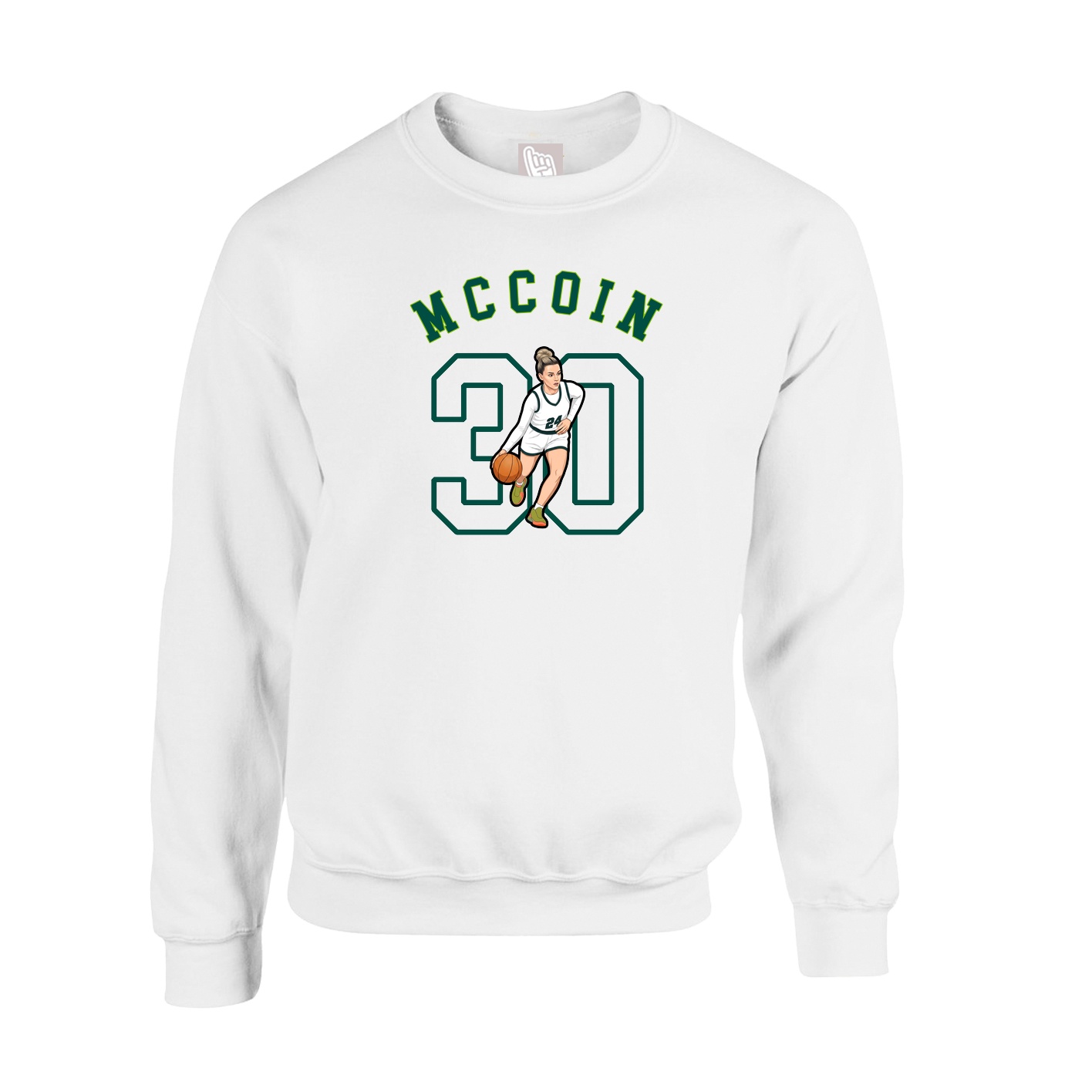 Fleece Crew — Shirsey Arch in White