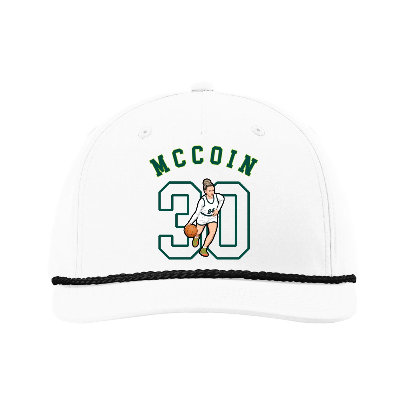 Five-Panel Classic Rope Cap — Shirsey Arch in White