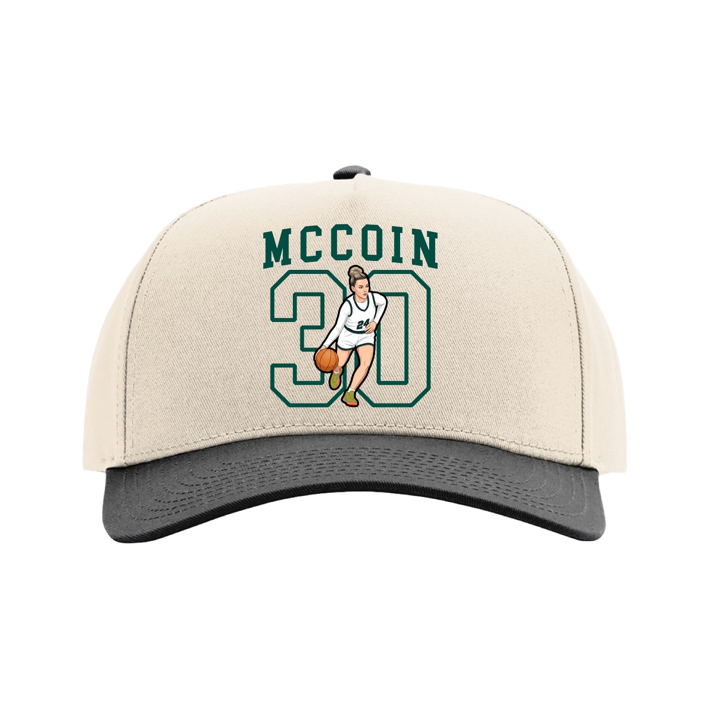 Full Fabric Five-Panel Champ Cap — Shirsey in Cream/Black