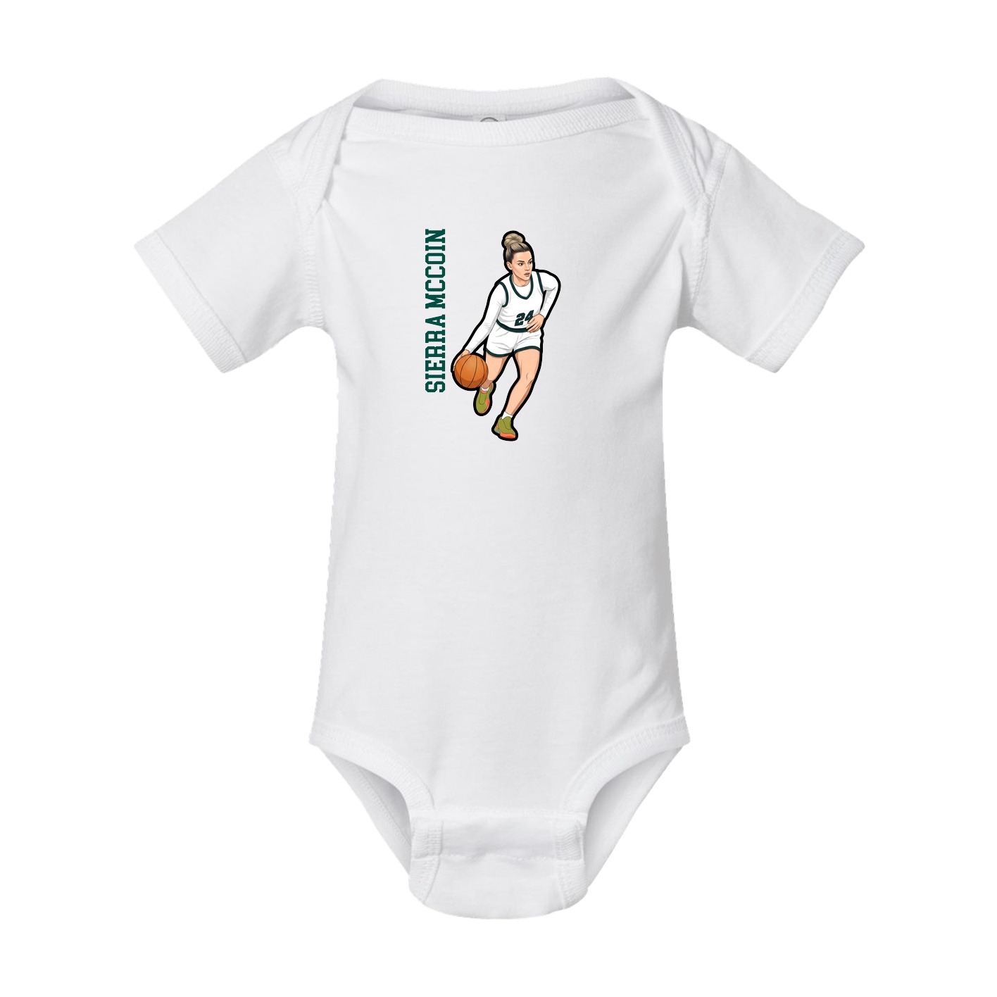 Baby Onesie — Name Vertical in White
