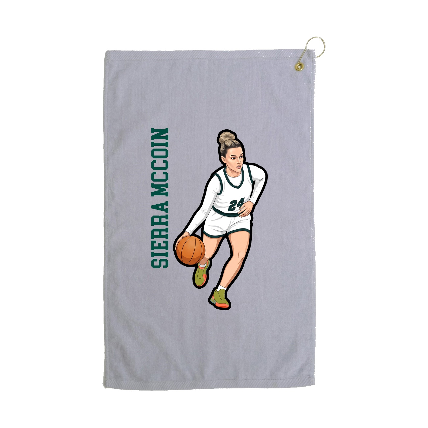 Golf Towel — Name Vertical in Grey