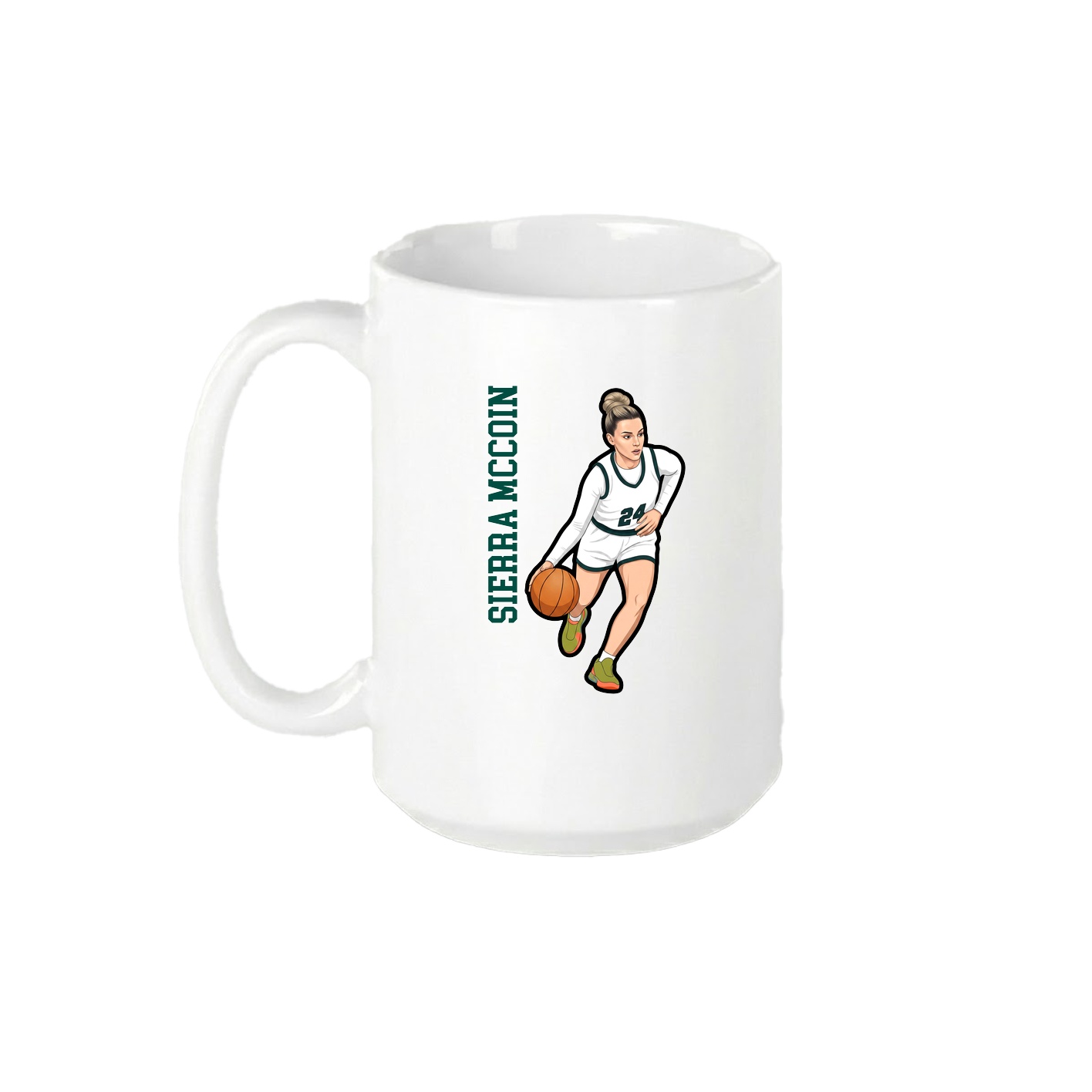15oz Coffee Mug — Name Vertical in White
