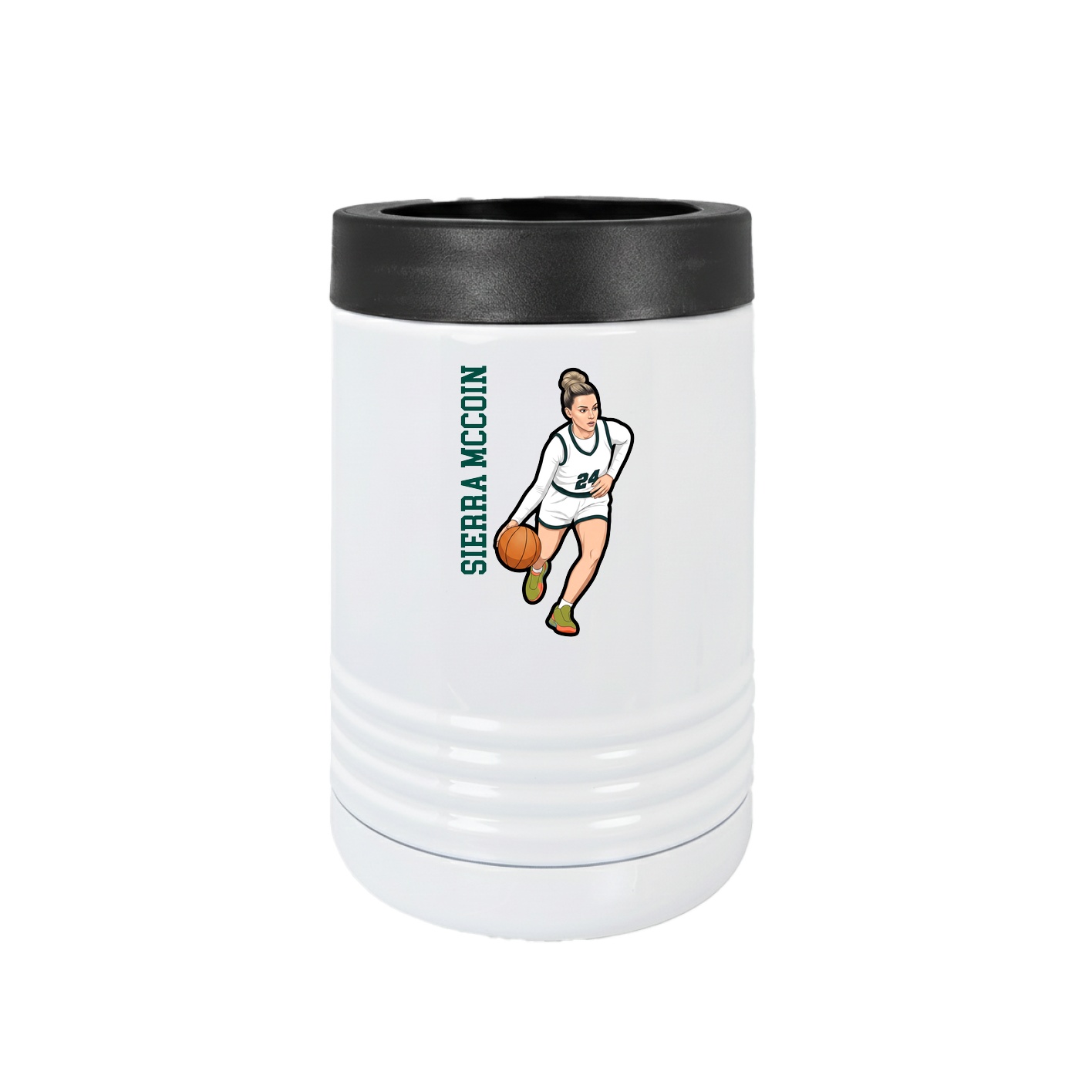 Beverage Holder — Name Vertical in White