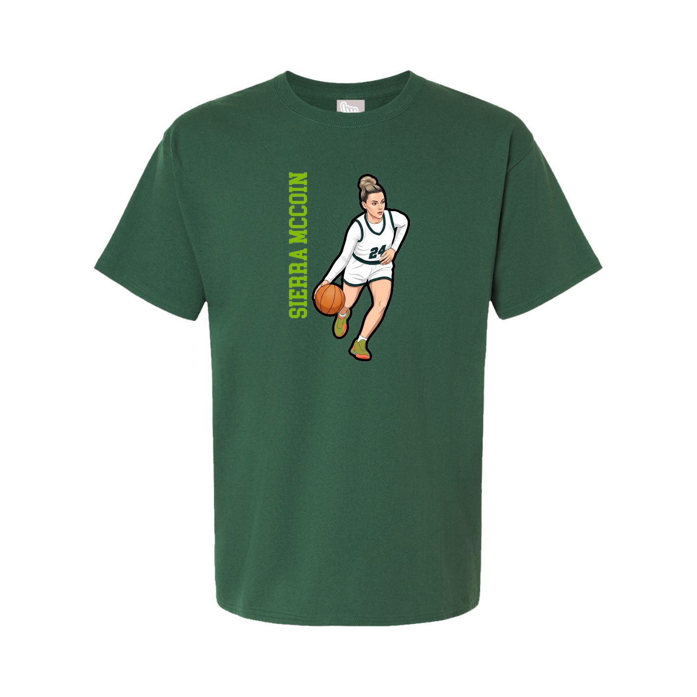 Youth Tee — Name Vertical in Green