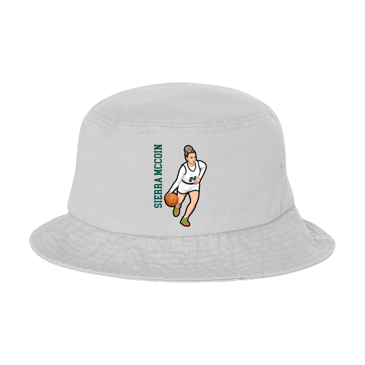 Bucket Cap — Name Vertical in White