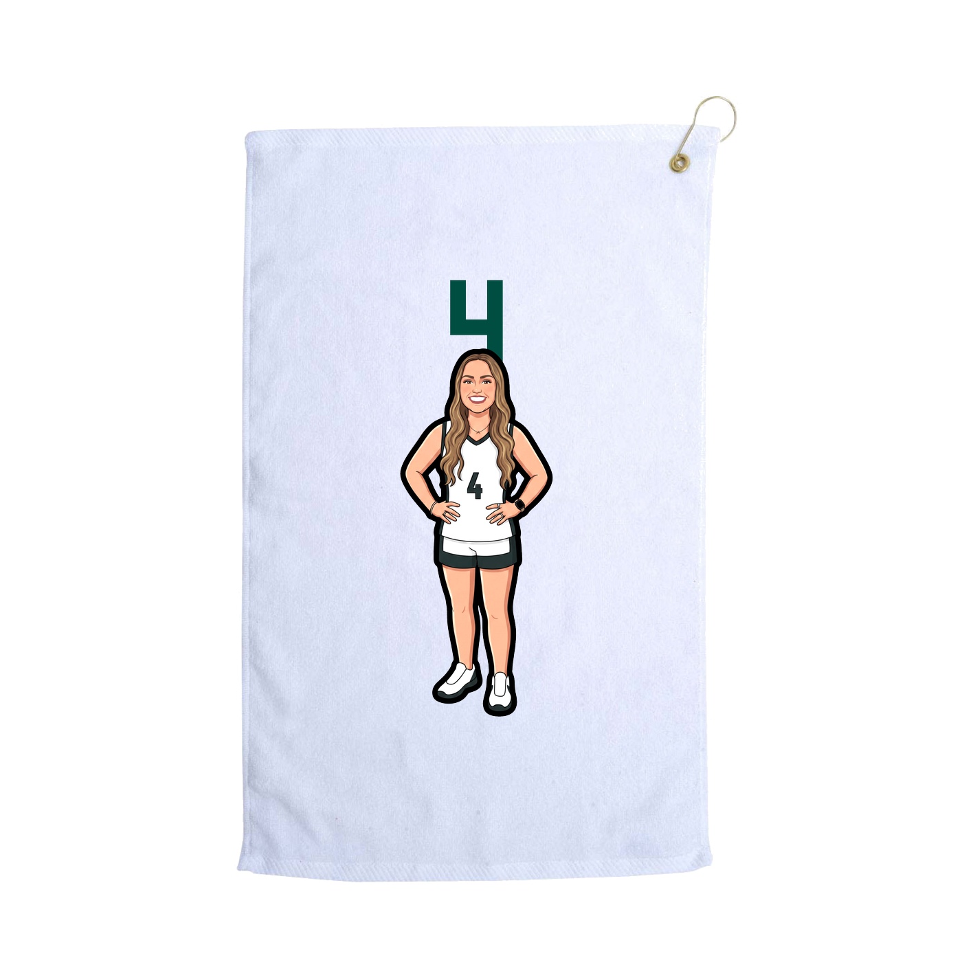 Golf Towel — Number Top in White