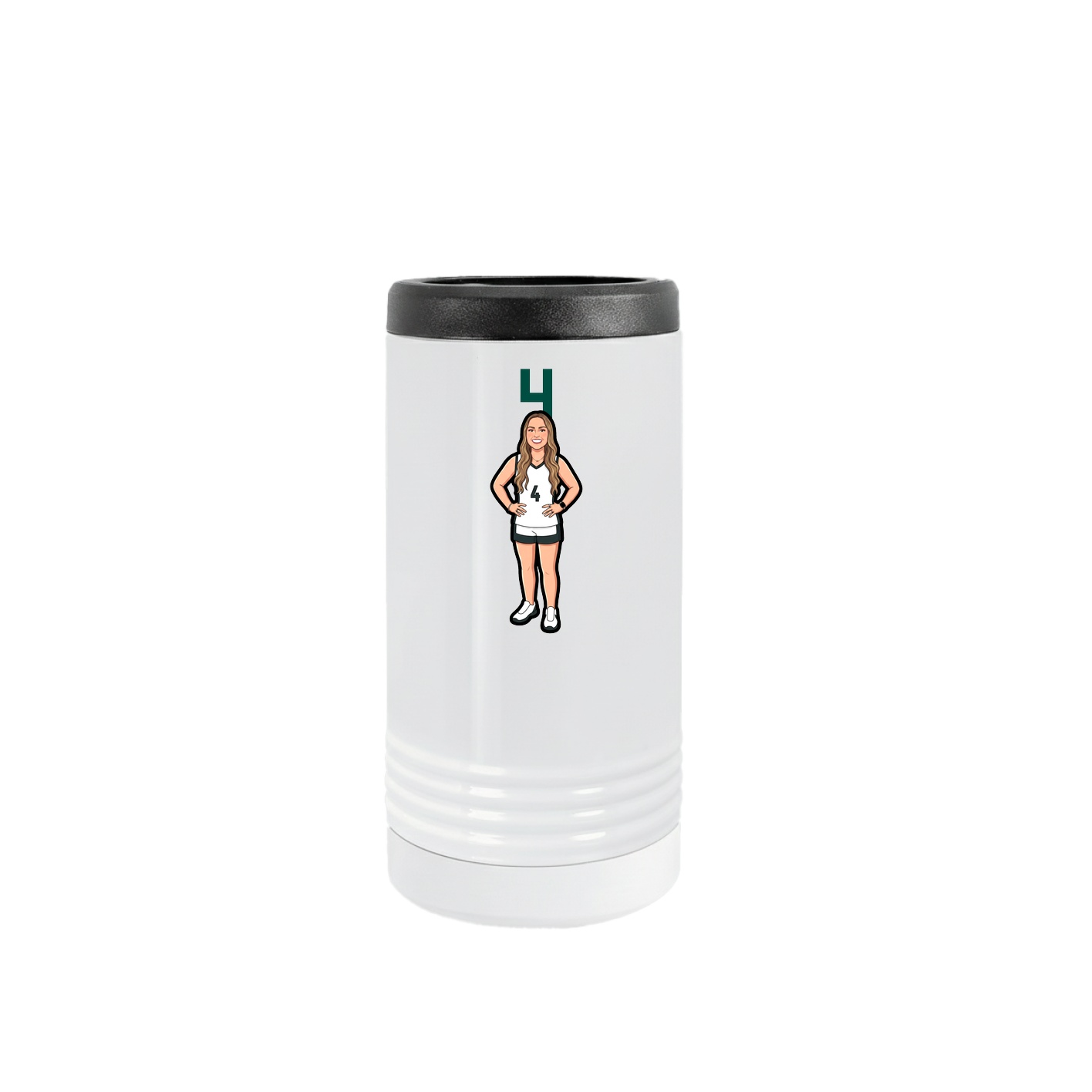 Slim Beverage Holder — Number Top in White