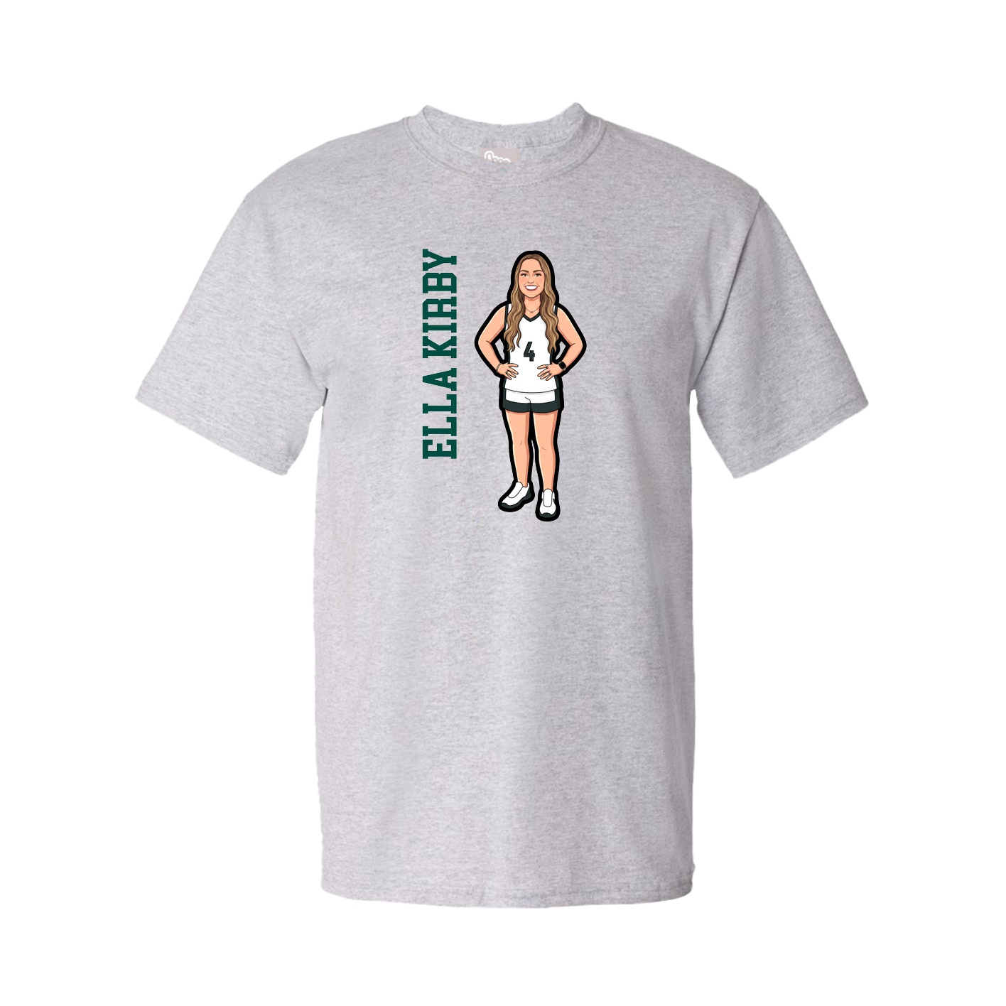 Youth Tee — Name Vertical in Grey
