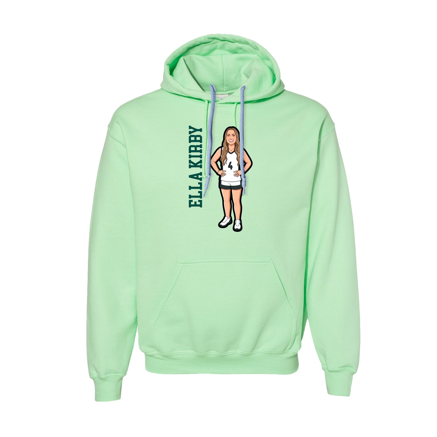 Hoodie — Name Vertical in Green