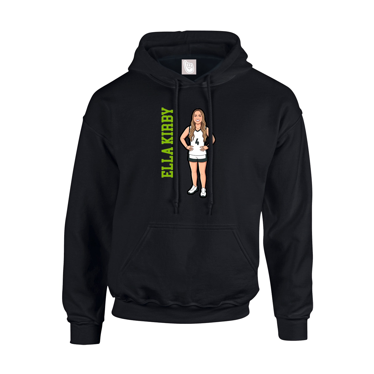 Youth Hoodie — Name Vertical in Black