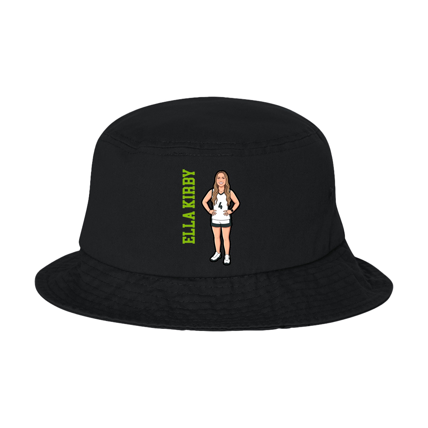Bucket Cap — Name Vertical in Black