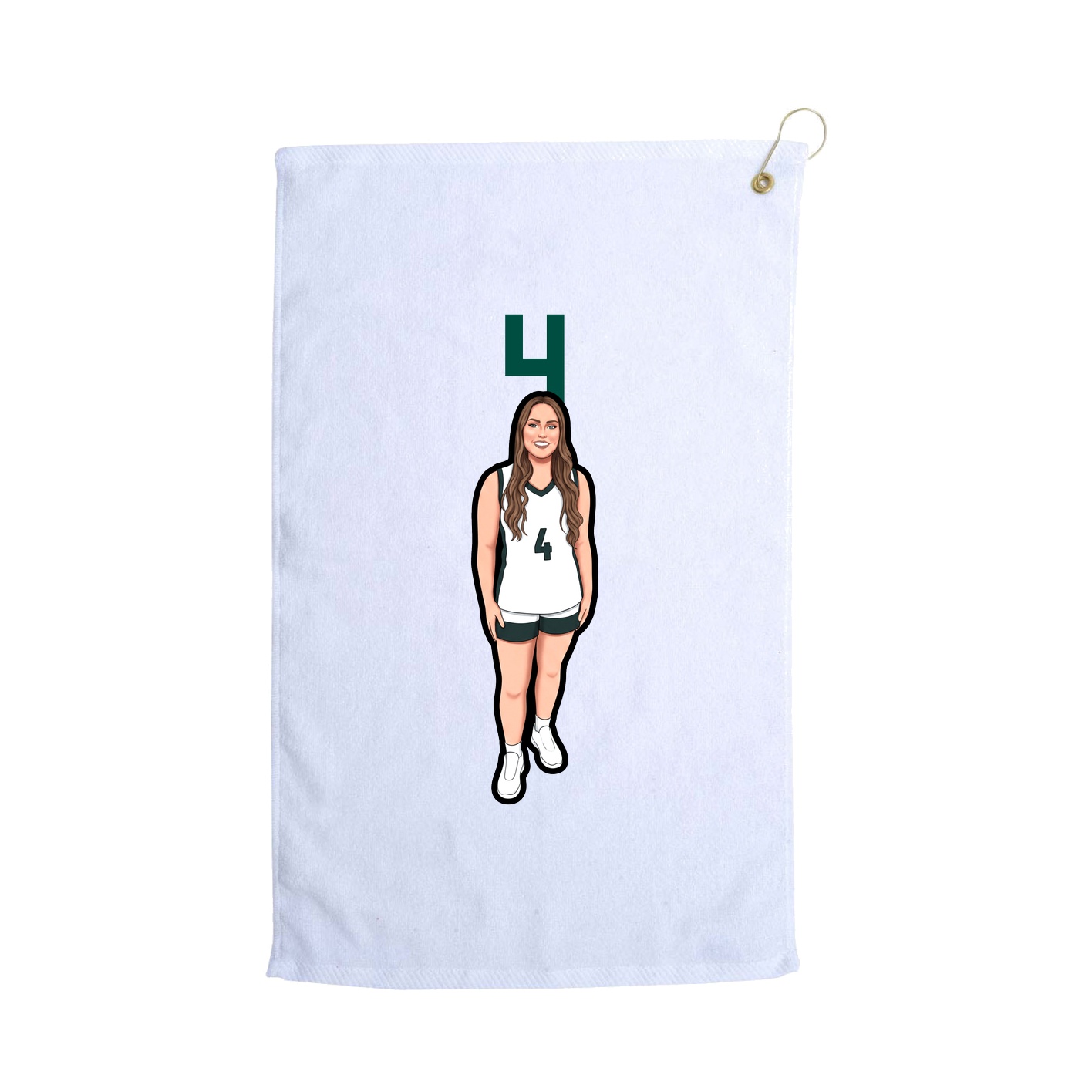 Golf Towel — Number Top in White