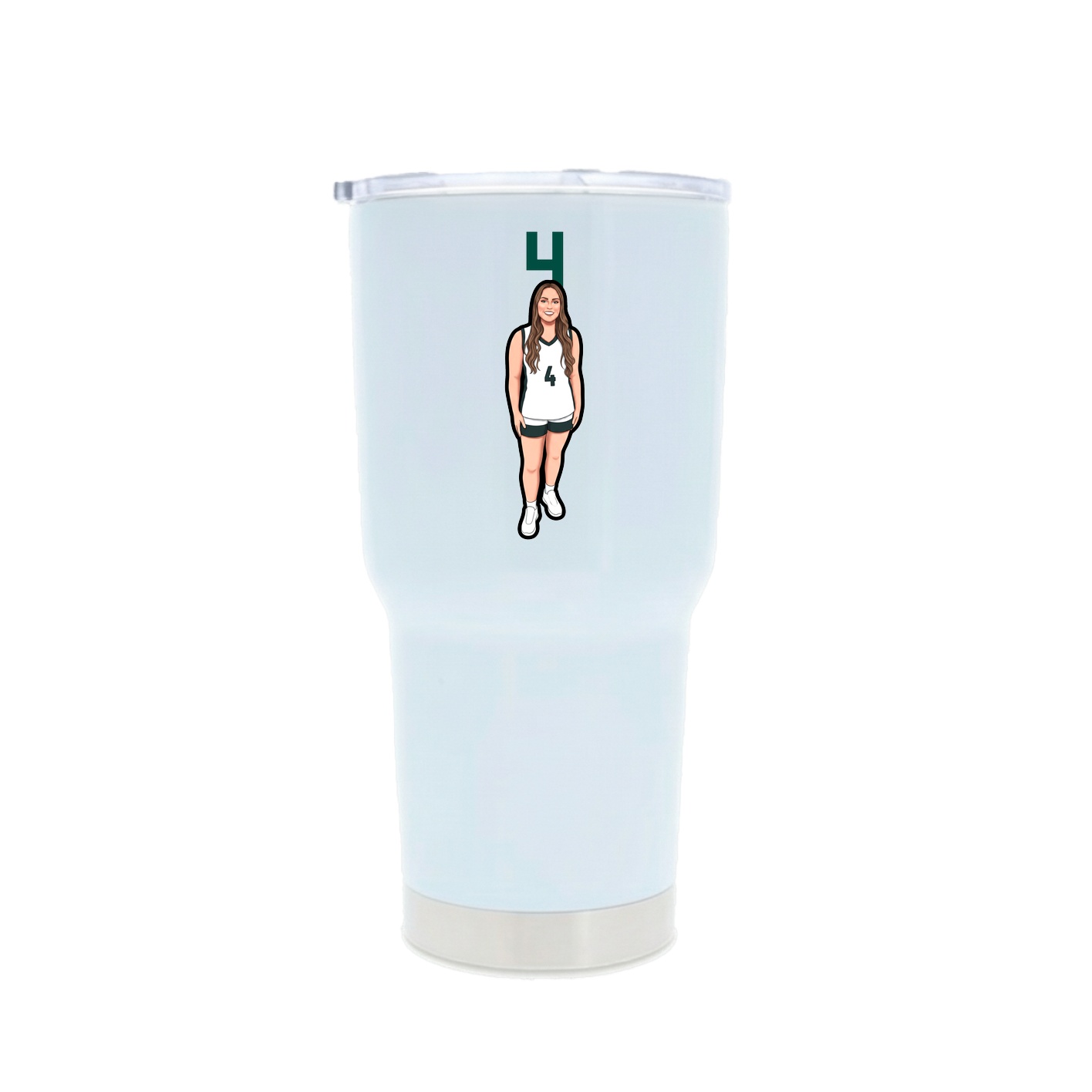 30oz Stainless Steel Tumbler — Number Top in White