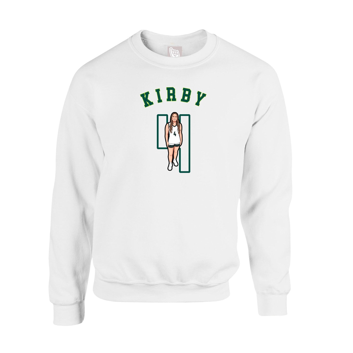 Fleece Crew — Shirsey Arch in White