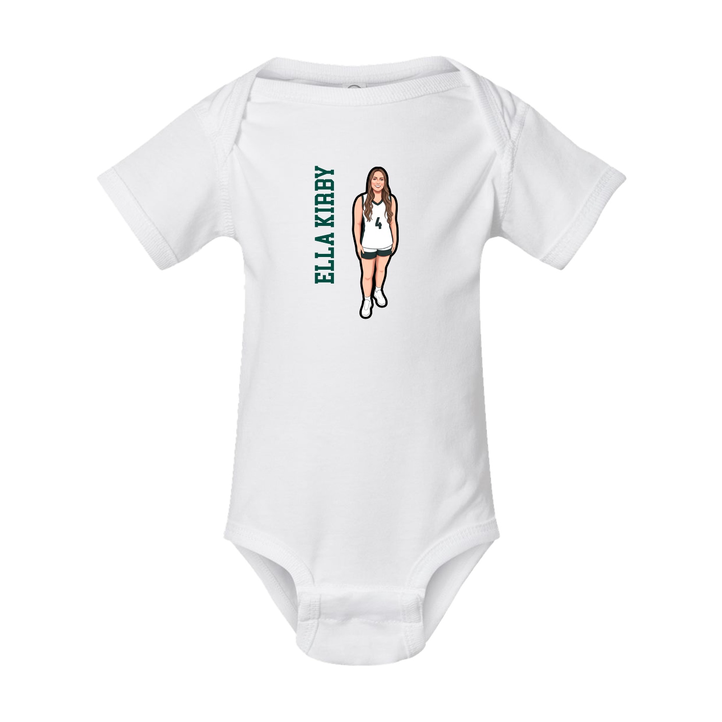 Baby Onesie — Name Vertical in White