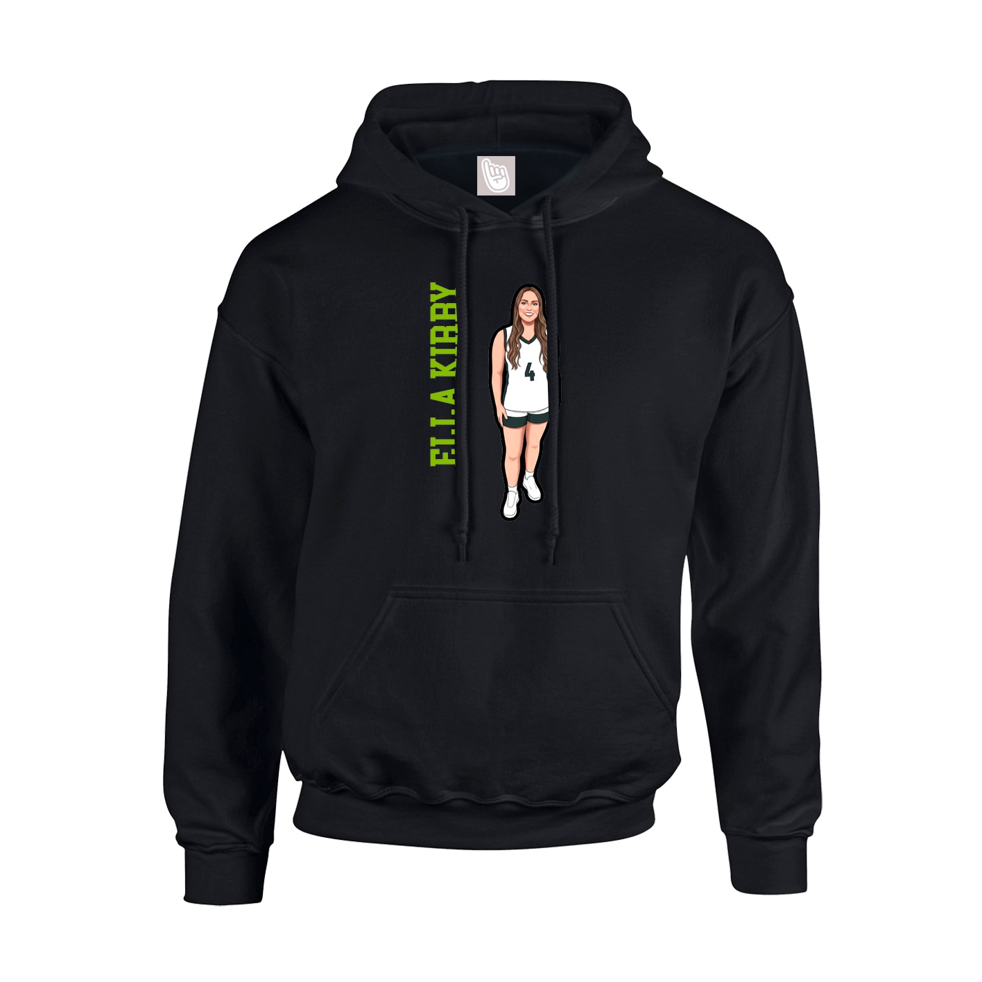 Youth Hoodie — Name Vertical in Black