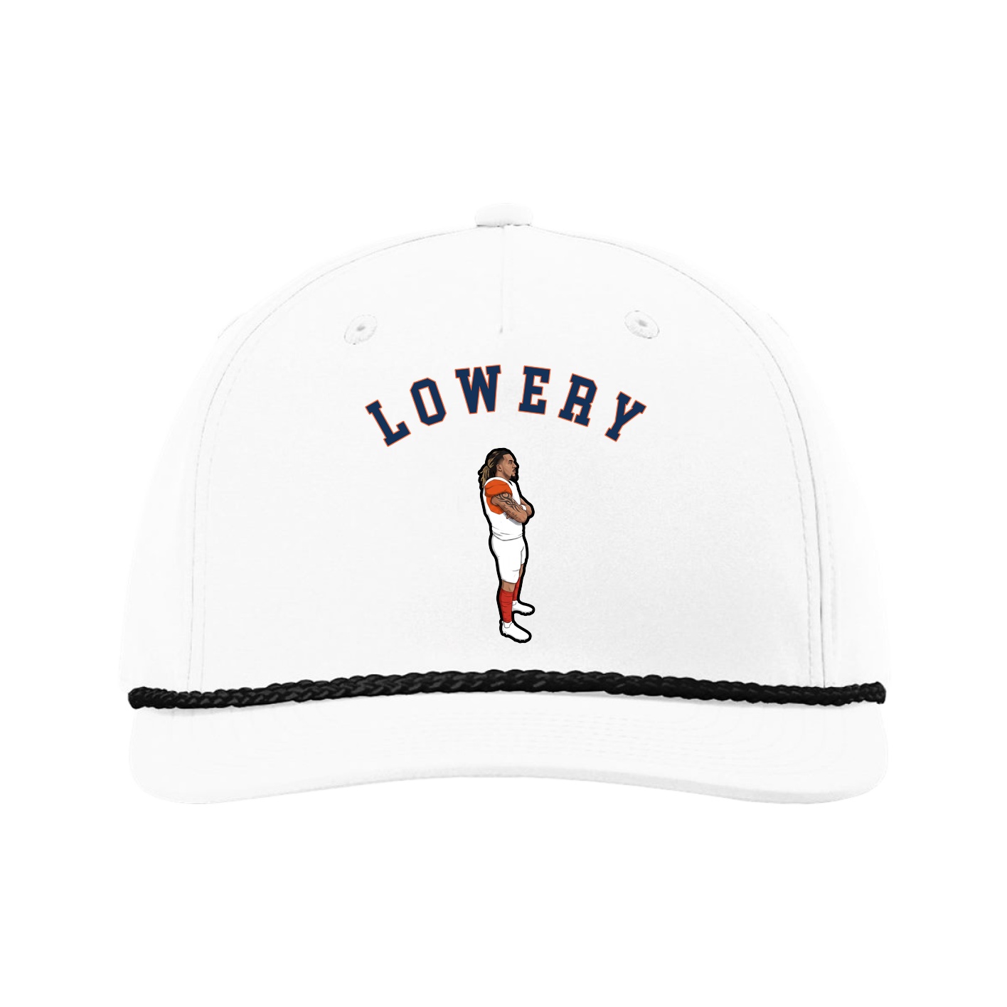 Five-Panel Classic Rope Cap — Shirsey Arch in White