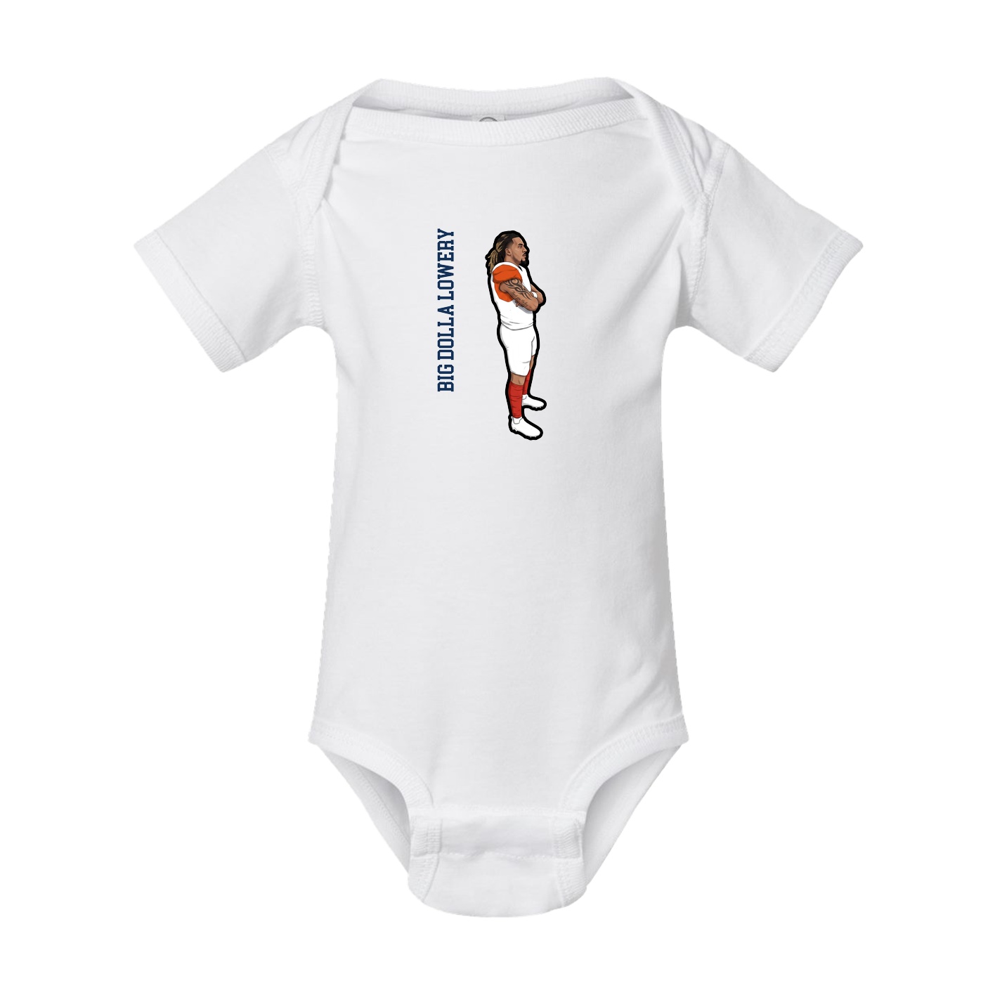 Baby Onesie — Name Vertical in White
