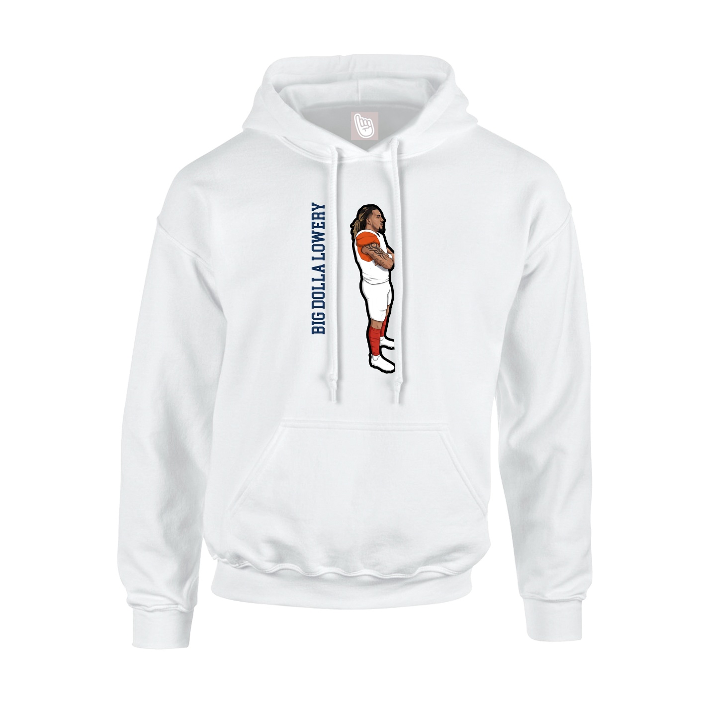 Youth Hoodie — Name Vertical in White