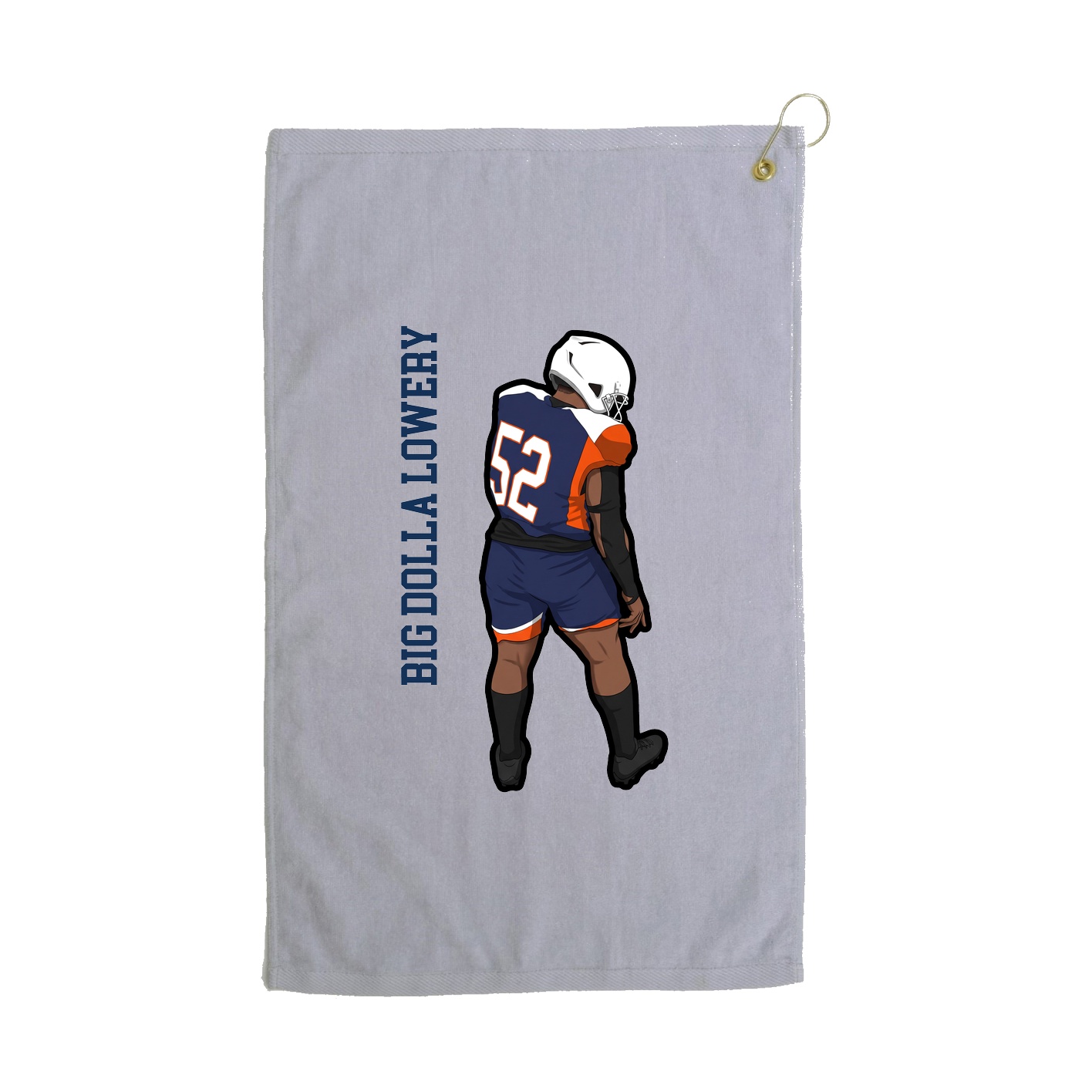 Golf Towel — Name Vertical in Grey