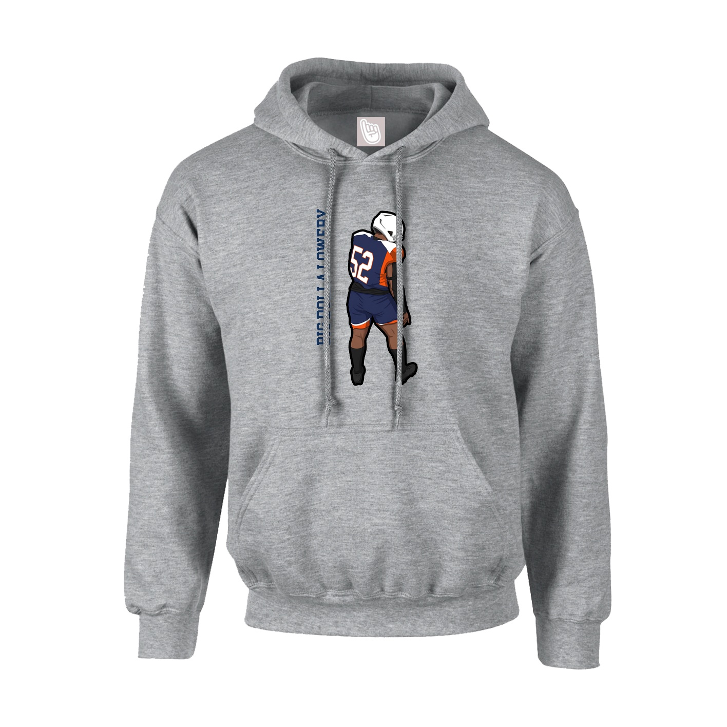 Youth Hoodie — Name Vertical in Grey