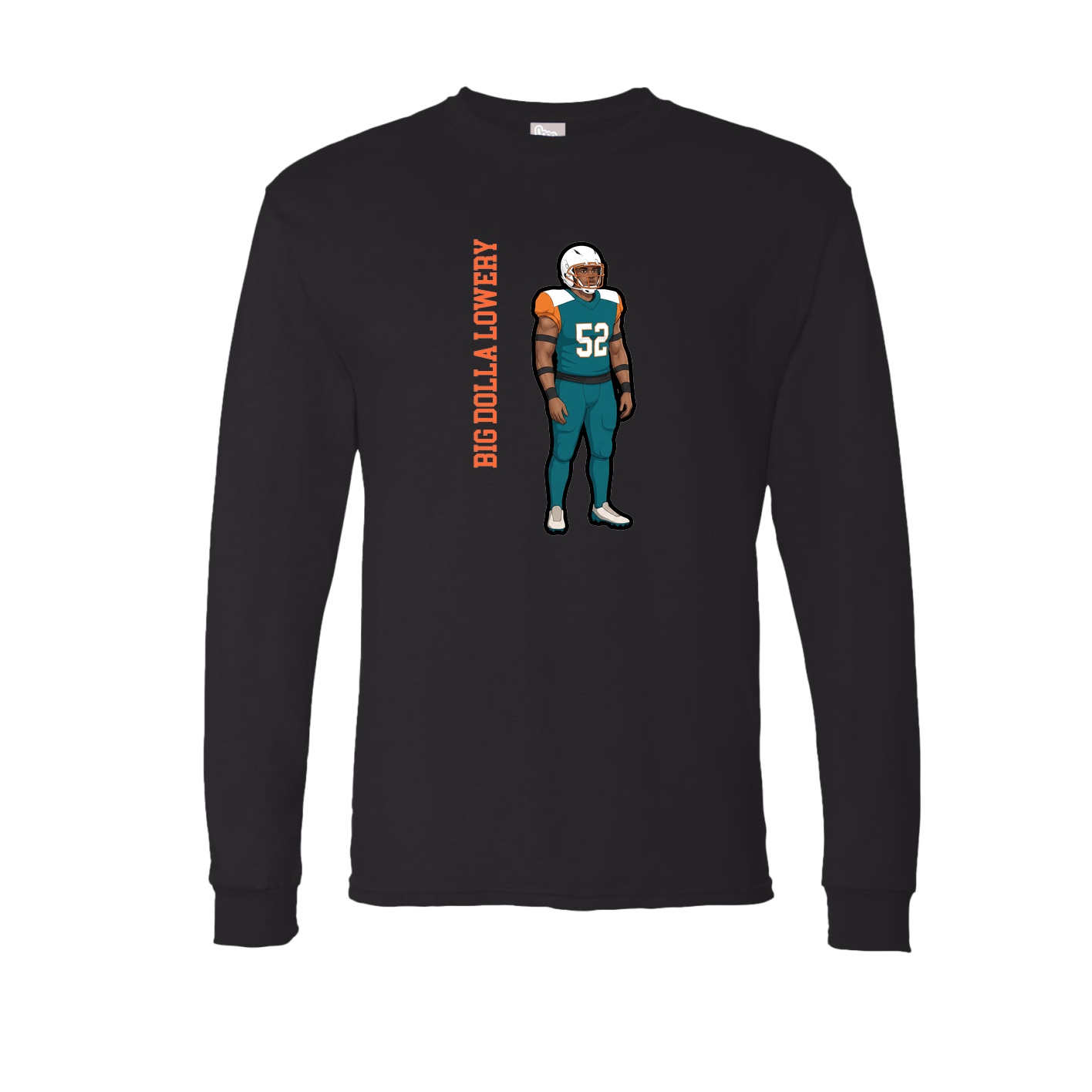 Long Sleeve Tee — Name Vertical in Black