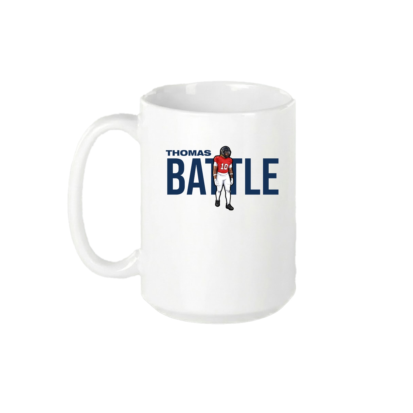 15oz Coffee Mug — Player Name in White