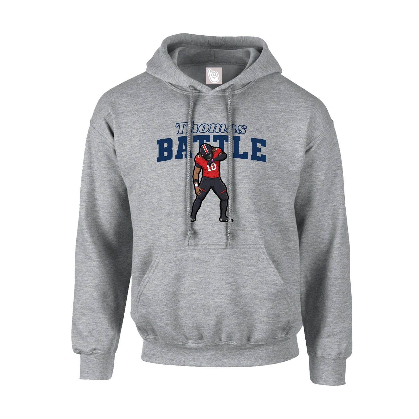 Hoodie — Name Arch in Grey